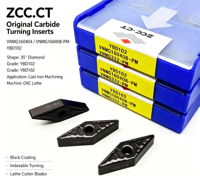 Plaquettes de tournage en carbure noir ZCC.CT Original VNMG160404 VNMG160408 -PM YBD102, 35 degrés, pour tournage CNC de fonte
