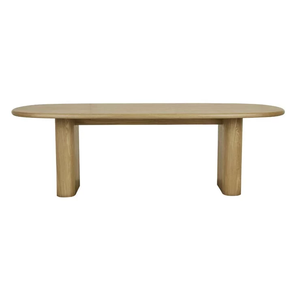 Table à manger en bois blanc avec finition naturelle, construction solide, design élégant, surface durable et style parfait - Product Image 2