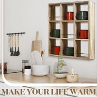 Étagère murale pour la maison et la cuisine, support organisateur de tasses en bois, présentoir pour la maison et la cuisine, étagère murale rustique vintage