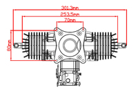 Moteur à essence bicylindre à deux temps GP123 V2 123CC 12HP haute performance pour modèle d'avion RC