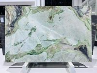 Роскошная плита из зеленого мрамора Fiji Green (Мельбурнский зеленый мрамор) для декоративных стен вилл, кухонных островов и столешниц