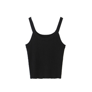 N8449 Camisole sans dos pour femme, couleur unie, grande taille, coupe ajustée, en tricot, fibre de viscose, noir, blanc, rouge - Product Image 4