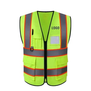 مرحبا-فيس سترة أمان محبوكة صفراء مع شعار قابل للتخصيص بناء بعلامات عاكسة لتعزيز الرؤية - Product Image 6