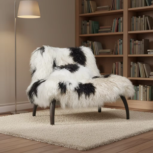 Fauteuil d'appoint <span class=keywords><strong>moderne</strong></span> de luxe en laine tachetée, canapé individuel incurvé pour salon de yacht privé et <span class=keywords><strong>décoration</strong></span> de salon de <span class=keywords><strong>chalet</strong></span> de ski de luxe - Product Image 1