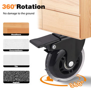 Günstige Fabrikpreise Moderne Stuhlrollen 2 Zoll 2,5 Zoll 3 Zoll Schaft PU Geräuschlose Drehbare Möbelrollen Transparent für Büro - Product Image 6