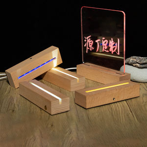 YUESHEN Base de carte LED en bois personnalisée, support lumineux en acrylique, support de veilleuse, base de veilleuse en bois massif, pièces usinées CNC - Product Image 3