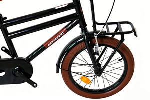<span class=keywords><strong>Bicicleta</strong></span> Infantil <span class=keywords><strong>Vintage</strong></span> 2026 de 16 Pulgadas con Cuadro de Acero, Llantas de Aleación de Aluminio, Neumáticos Negros y Marrones, Ruedas de Entrenamiento, Portaequipajes Delantero/Trasero - Product Image 5
