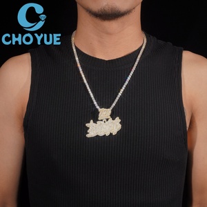 Colgante de Moissanita con Nombre Personalizado, Chapado en Oro Rosa de 18K, Joyería Unisex de Lujo Estilo Hip Hop, para Uso Diario - Product Image 6