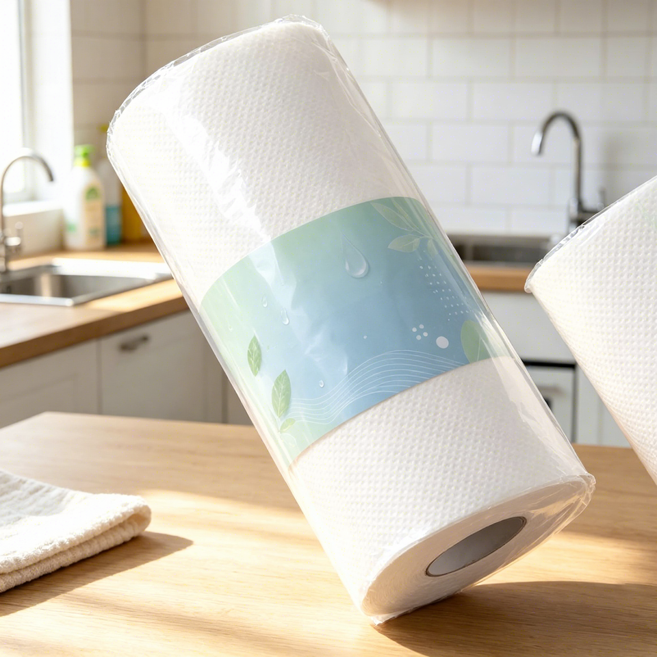 Classic Wood Pulp Paper Towels Biodegradable Soft and Hygienic Home ...