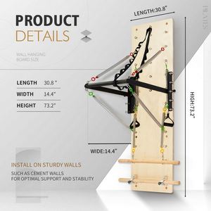 Équipement de studio à domicile pour exercices de fitness et de Pilates, Reformer Pilates mural, SpringBoard mural - Product Image 4