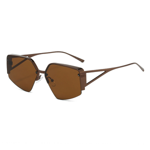 Montures de lunettes en métal de haute qualité Ins uv400 lunettes de soleil de luxe femmes hommes logo personnalisé vente en gros de lunettes de luxe - Product Image 5