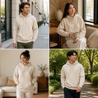 Sweat à capuche unisexe oversize zippé, streetwear d'hiver, 450 g/m², décontracté, vierge, personnalisable, brodé, épais