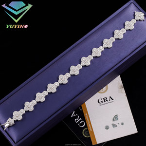Bracelet croix serti de diamants moissanite VVS plaqué or 925 sterling, passe le testeur de diamants, certificat GRA, chaîne hip-hop, en stock - Product Image 6
