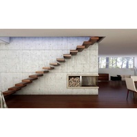 Système d'escalier flottant moderne en métal intérieur personnalisé CBMmart avec balustrade en verre