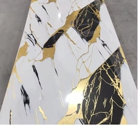 Panneau mural PVC effet marbre brillant 1,22x2,44m, plaque UV pour décoration murale, design graphique, imperméable, ignifuge, hôtel
