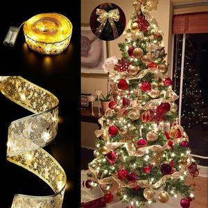 DAMAI 1-10M Battery Operated Plastic Christmas Ribbon <b>LED</b> Light Tape for Xmas <b>Tree</b> Decoration and Gifts - Product Image 2