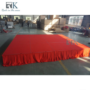 Red Folding <b>Stage</b> with Skirt Easy Install Outdoor Concert <b>Stage</b> <b>Platform</b> - Product Image 5