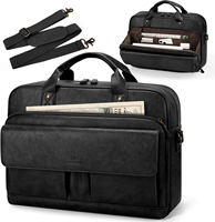 Bolso para Portátil de Piel Sintética para Hombre, Maletín de 15.6 Pulgadas, Estilo Vintage, para Trabajo y Negocios