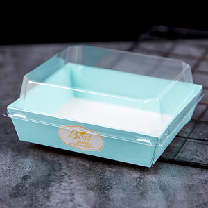 Clear Disposable <strong>Rectangle</strong> Container Food Grade Transparent Plastic for Dessert Custom <strong>Packaging</strong> Embossing Recycled Materials - Product Image 4