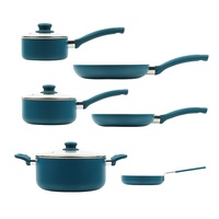 Juego de Utensilios de Cocina Antiadherentes Modernos de 13 Piezas, Diseño Sostenible de Metal Rojo