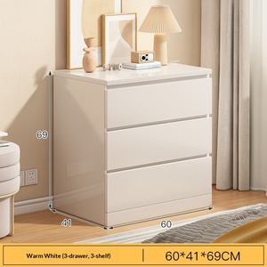 Armoire de rangement moderne minimaliste en MDF blanc pour chambre à coucher et salon, armoire à tiroirs murale avec six tiroirs - Product Image 6