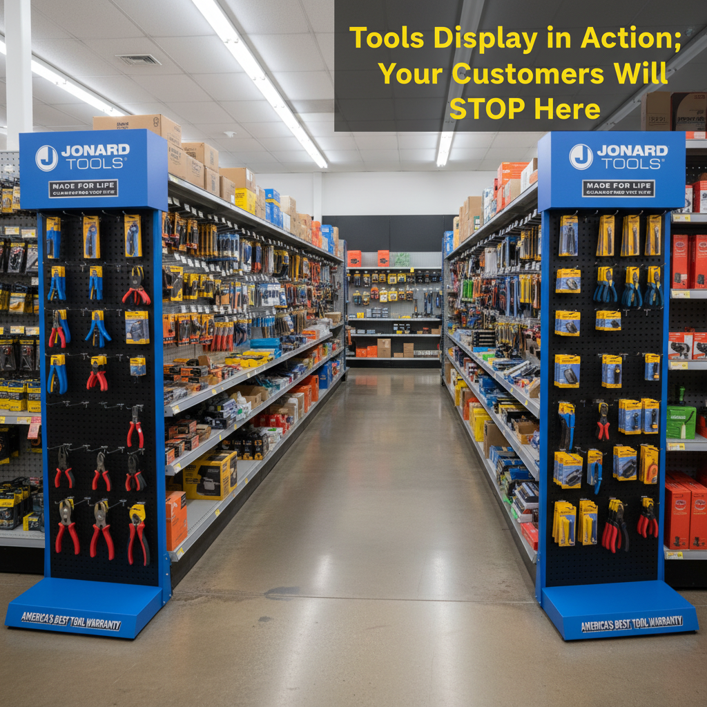 Custom Double-sided Steel Tool Holder Display Rack with Hooks for Garage Workshop — view 2