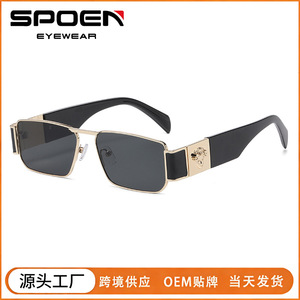 <b>Sunglasses</b> <b>Square</b> Metal Frame Polarized UV400 Unisex Fashion Sun Protection Adult - Product Image 5