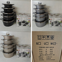 Ensemble de 10 casseroles en aluminium antiadhésif robuste, ensemble de batterie de cuisine en aluminium, casserole à fond plat spéciale, casserole à lait