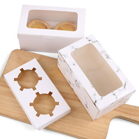 Emballage de carte en papier personnalisé, tarte aux œufs, Cupcake pâtisserie à emporter, boîtes en carton avec fenêtre transparente