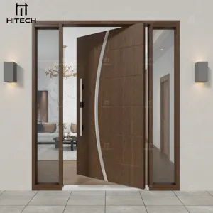 Hitech personnalisé grande porte extérieure pivotante 14ft entrée avant sécurité portes principales entrée extérieure 3d porte pivotante pare-balles