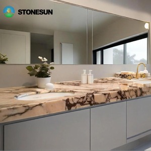 Lavabo <span class=keywords><strong>da</strong></span> <span class=keywords><strong>appoggio</strong></span> in marmo Calacatta Viola naturale personalizzato StoneSun per cucina e <span class=keywords><strong>bagno</strong></span> - Product Image 4
