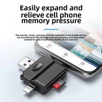 Lector de Tarjetas OTG Multifunción 3 en 2, Adaptador de Lector de Tarjetas Tipo-C a SD y USB con Lector de Tarjetas de Cámara para PC/Portátil