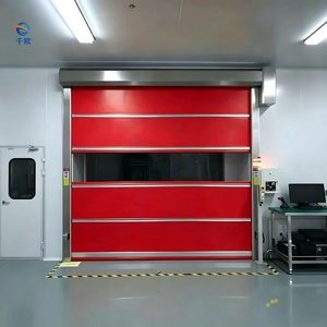 Portes automatiques à enroulement industrielles à grande vitesse avec construction en acier galvanisé et PVC, étanches pour les entrées d'entrepôts et d'usines - Product Image 3