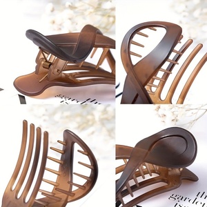 Pinza de pelo de plástico sin costuras, pinza de pico de pato para mujer, pinza de pelo grande para mujer y niña, horquillas simples, herramientas de estilismo, accesorios para el cabello - Product Image 3