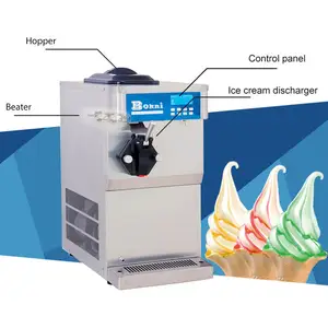 Máquina de helado suave con 3 sabores, modelo de mesa
