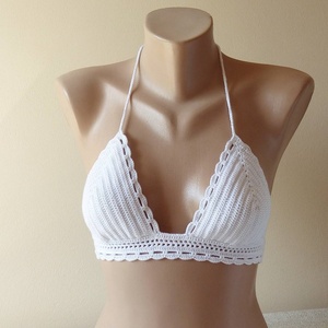 Maillot de bain personnalisé en polyester à col en V, bikini en crochet fait main, ensemble 2 pièces, vêtements de plage pour femmes - Product Image 1