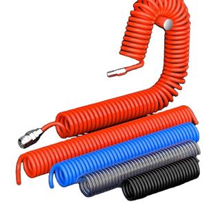 8mm yüksek basınç pnömatik buhar borusu hızlı bağlantı Pu bahar hava hortumu için hava pompası Spiral geri çekilebilir hava aktüatör - Product Image 1