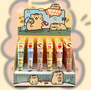 2025 Zehn-Farben-Kugelschreiber Niedlicher Mehrfarbiger Schreibstift mit Druckknopf-Design Neuartiges Kunststoffgehäuse für Schüler - Product Image 5