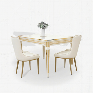 Ensemble de table et de chaises de salle à manger en MDF de luxe moderne avec hauteur réglable, installation facile, 8 pièces pour la maison, l'hôtel, l'appartement, la <span class=keywords><strong>villa</strong></span> - Product Image 4