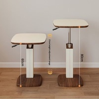 Table d'appoint relevable à hauteur réglable, table basse roulante avec rangement, table d'appoint mobile pour petit appartement