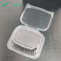 100% recyclable 16oz à clapet fruits légumes salade emballage boîte en plastique PET transparent couvercle à charnière conteneurs de charcuterie