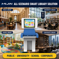 Máquina de Libros de Autoservicio para Niños, Quiosco Inteligente RFID para Biblioteca, Interfaz de Dibujos Animados, Fácil de Usar, Windows 10, Área de Lectura Infantil