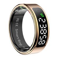 Bague connectée 2025 R11 avec écran, étanche 5 ATM, suivi de la forme physique et du sommeil, fréquence cardiaque, oxygène sanguin, podomètre pour hommes et femmes