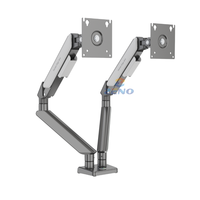 Soporte de Monitor Doble Zeno con Resorte de Gas, Elegante, para Monitores de 17-32 Pulgadas, Soporte de Escritorio Resistente para Laptop, Soporte para Dos Monitores, Carga de 2-9 kg
