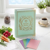 Maßgefertigter PU-Leder 3-Ring DIY Familien-Rezeptordner Notizbuch A5 mit Goldenen Metallecken und Goldringen OEM als Geschenk