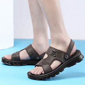 Sandalias de Verano para Hombre, Punta Abierta, Suela de Goma, Entresuela de EVA, Estilo Slip-On, Diseño de Leopardo, Forro Textil, Color Sólido, Estilo Zuecos - Product Image 4