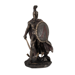 Figurine de guerrier grec en résine avec finition bronze personnalisée pour étagère de maison et présentoir de bureau - Product Image 2