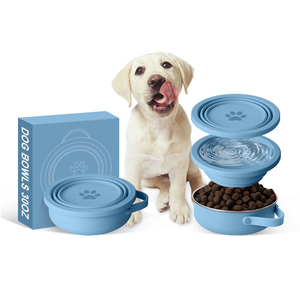 2025 Black Friday 2 en 1 Tazón para perros de acero inoxidable de 30 oz con tapa de silicona Forma redondeada para comida y gatos - Product Image 2