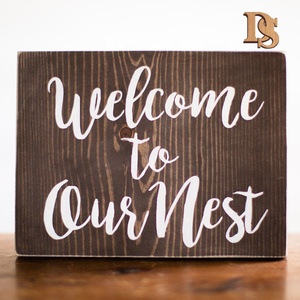 Shabby Chic lucido decorazione per la casa in legno segno di targa di benvenuto per ufficio Bar o <span class=keywords><strong>bagno</strong></span> - Product Image 4