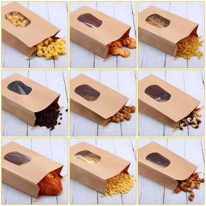 Bolsas de Papel Kraft Marrón Impresas Personalizadas con Ventana Transparente para Empacar Pan, Bolsas de Línea Polilínea con Cierre Reutilizable para Llevar Aperitivos - Product Image 6